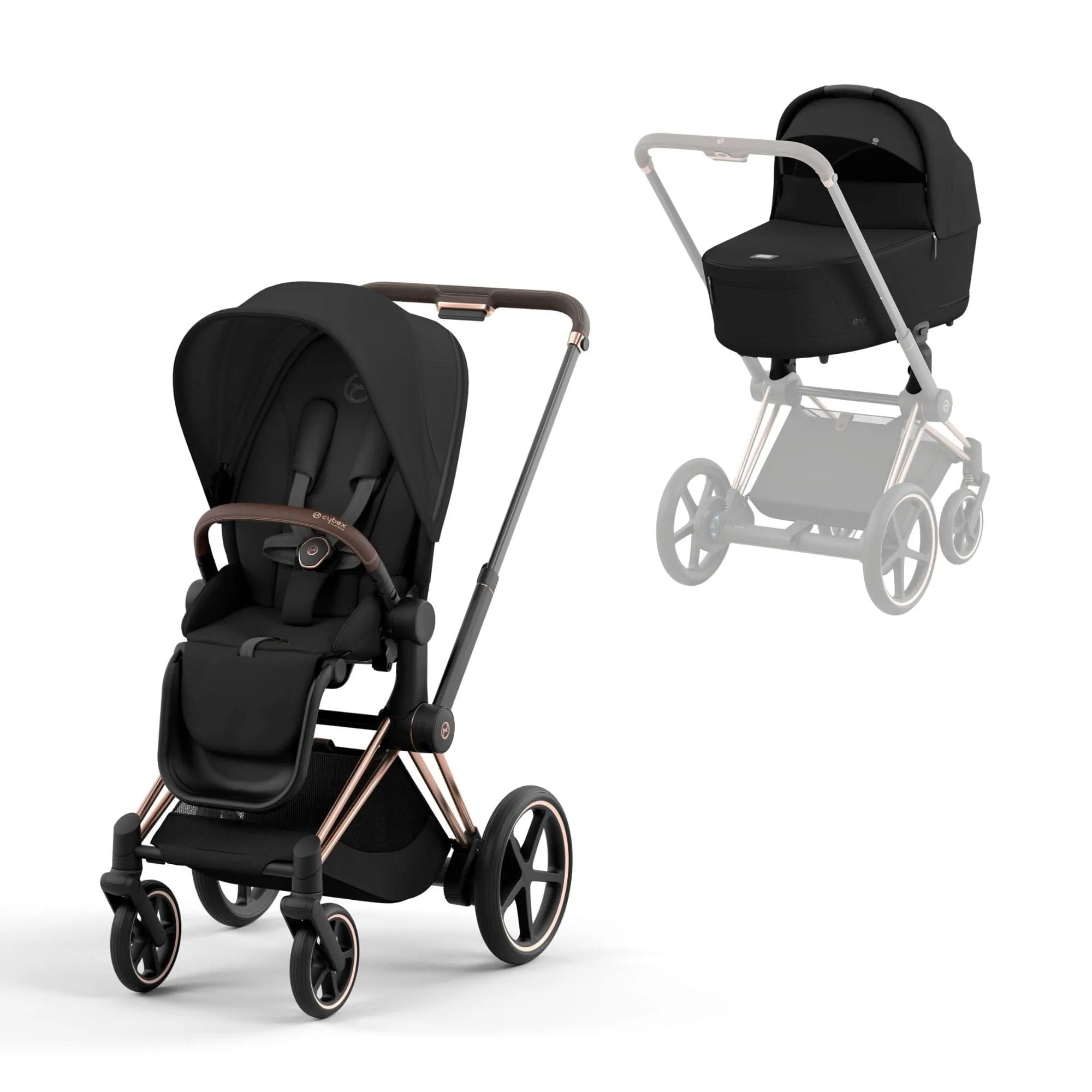 Cybex e-Priam & Lux Cot in Sepia Black