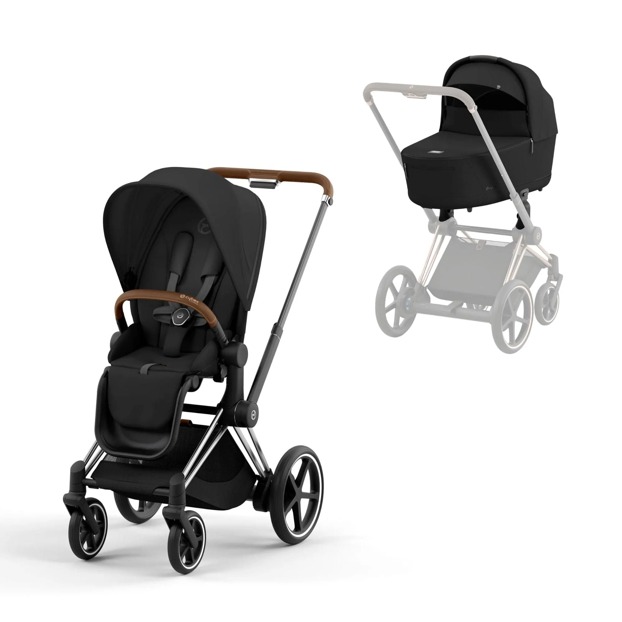Cybex e-Priam & Lux Cot in Sepia Black