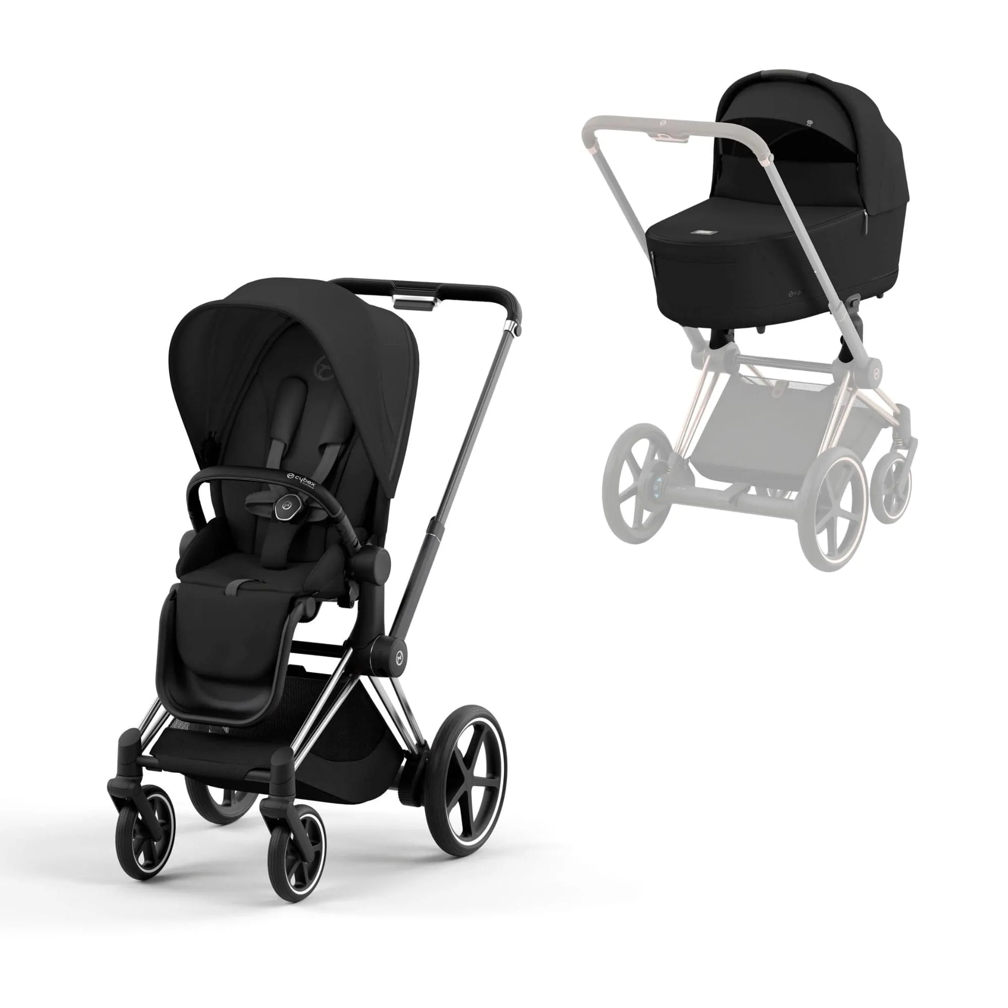 Cybex e-Priam & Lux Cot in Sepia Black