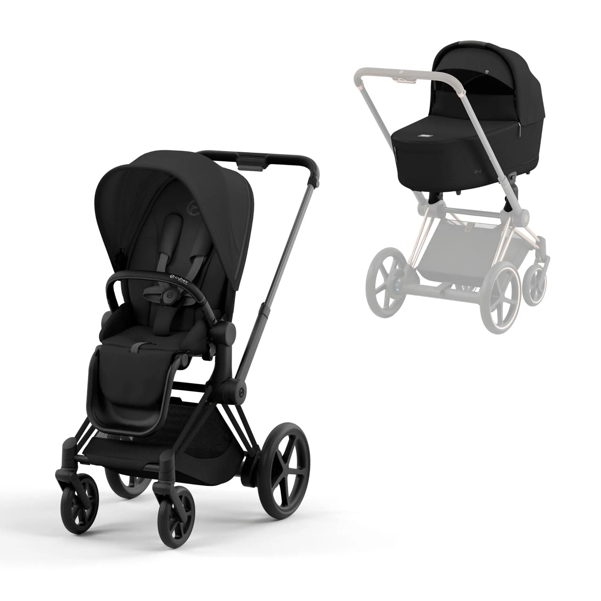 Cybex e-Priam & Lux Cot in Sepia Black