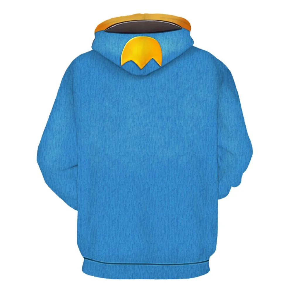Dog Man Cosplay Hoodie Unisex Blue 3D Printed Hooded Casual Sweatshirt Casual Streetwear Pullover