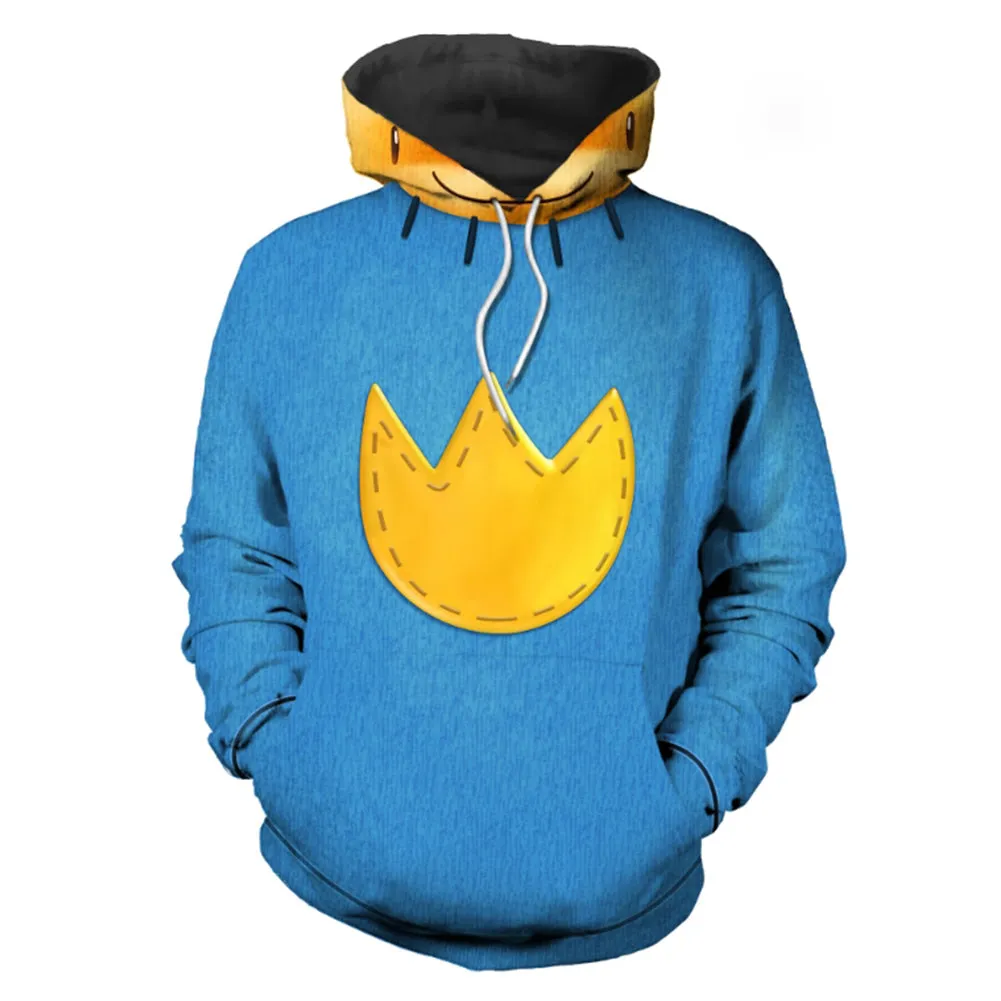 Dog Man Cosplay Hoodie Unisex Blue 3D Printed Hooded Casual Sweatshirt Casual Streetwear Pullover