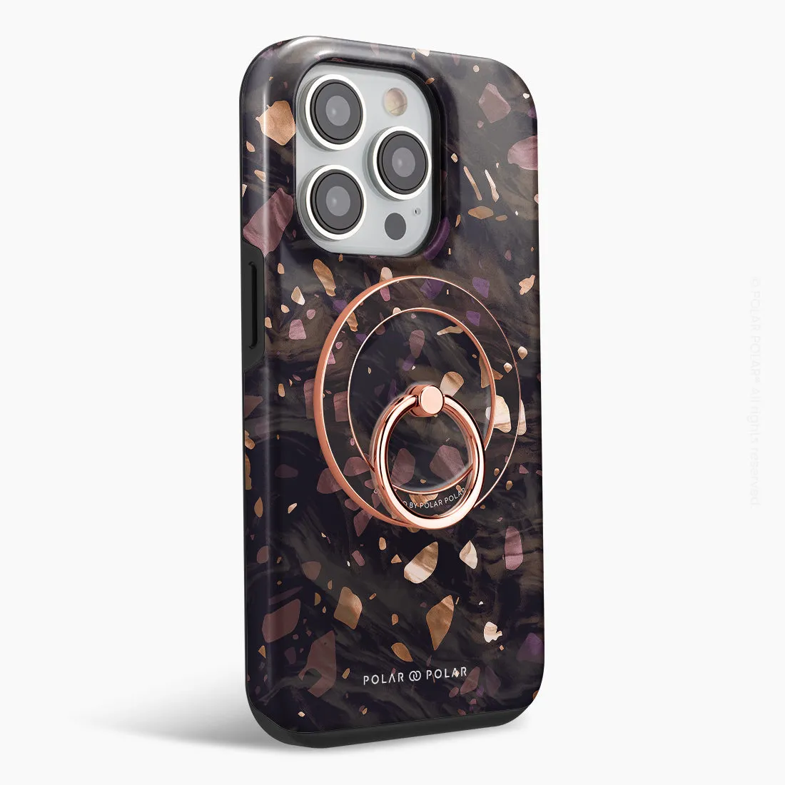 Eminence Terrazzo Gem - Rose Gold MagSafe Phone Grip and Ring Holder Stand