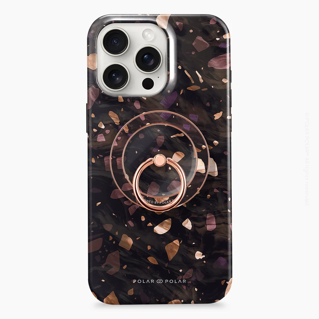 Eminence Terrazzo Gem - Rose Gold MagSafe Phone Grip and Ring Holder Stand