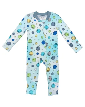 esme- Baby Boy Flip-Footie ( Happy Blue )