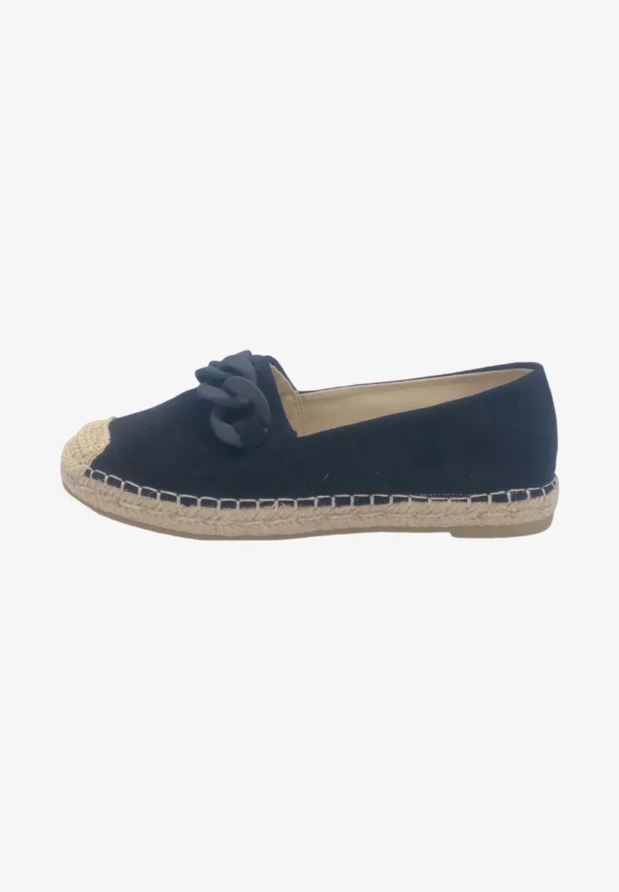 Espadrilles femmes avec chaîne, Noir