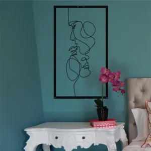 Frame Couple Faces Minimalist Metal Wall Art