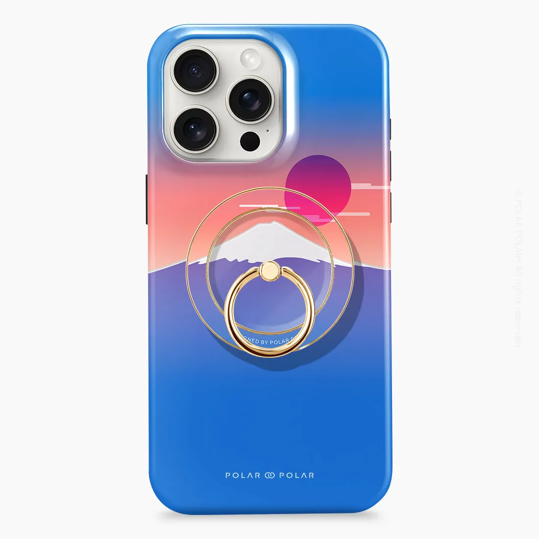 Fujisan Blue - Golden MagSafe Phone Grip and Ring Holder Stand