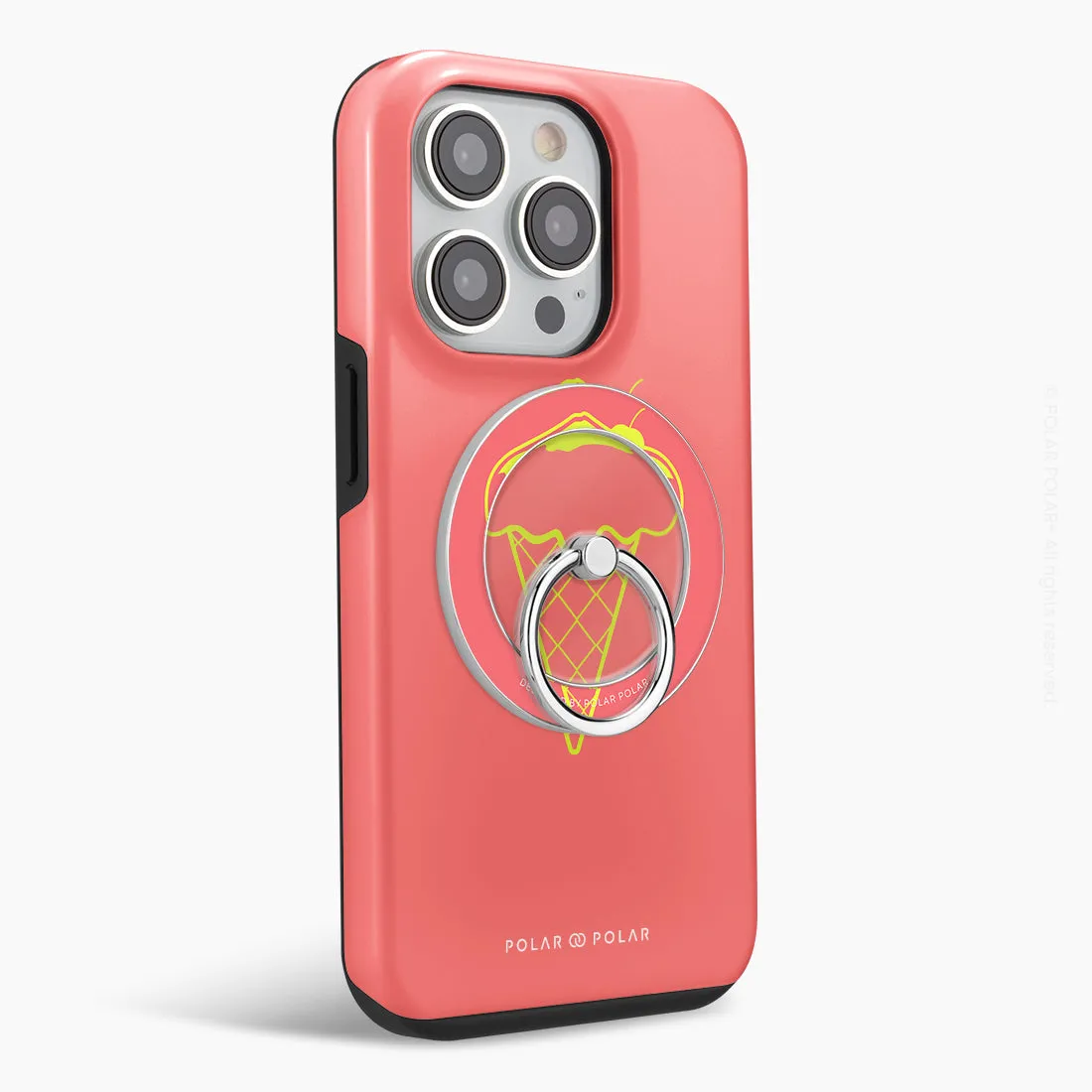 Fujisan Coral Ice Cream - Silver MagSafe Phone Grip and Ring Holder Stand