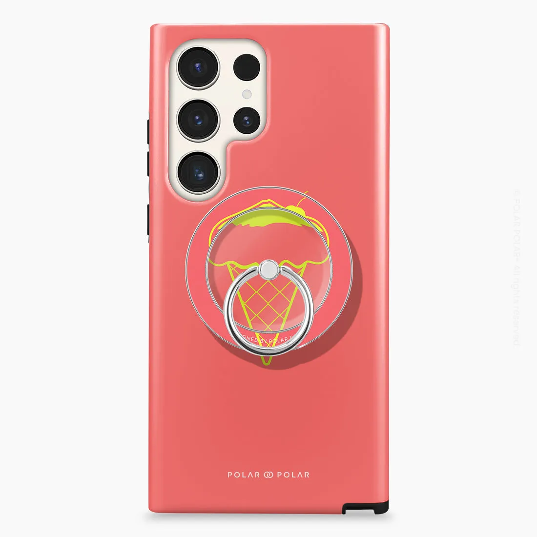 Fujisan Coral Ice Cream - Silver MagSafe Phone Grip and Ring Holder Stand