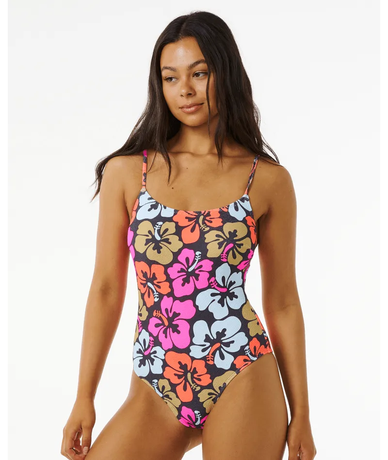 HIBISCUS HEAT CHEEKY ONE PIECE - MULTICO