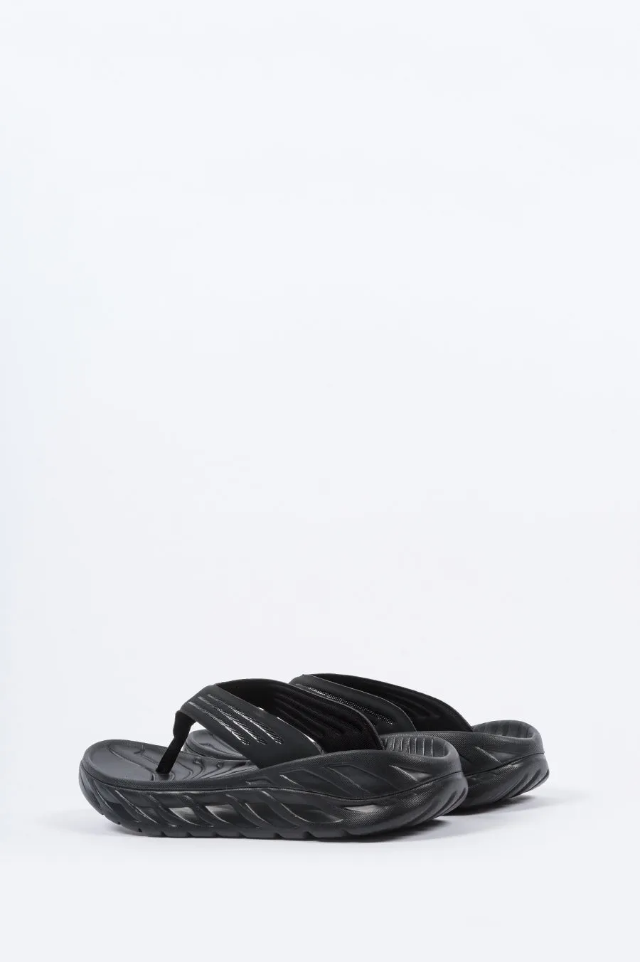 HOKA ONE ONE ORA RECOVERY FLIP BLACK DARK GULL GREY