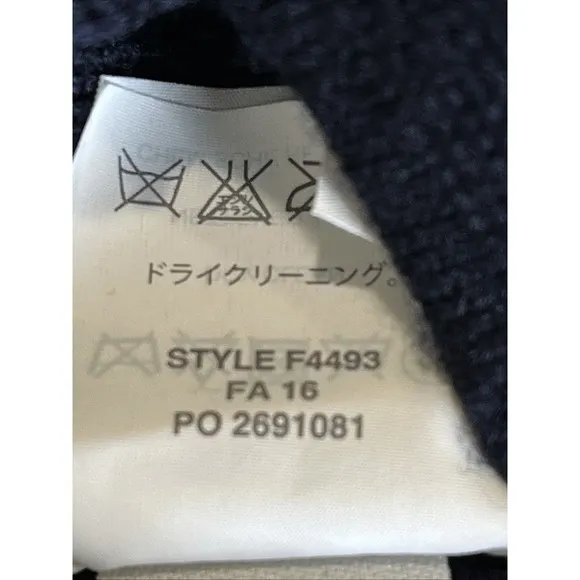 J. Crew 100% Merino WOOL Relaxed Navy Blue Blazer Jacket Sweater Pockets M