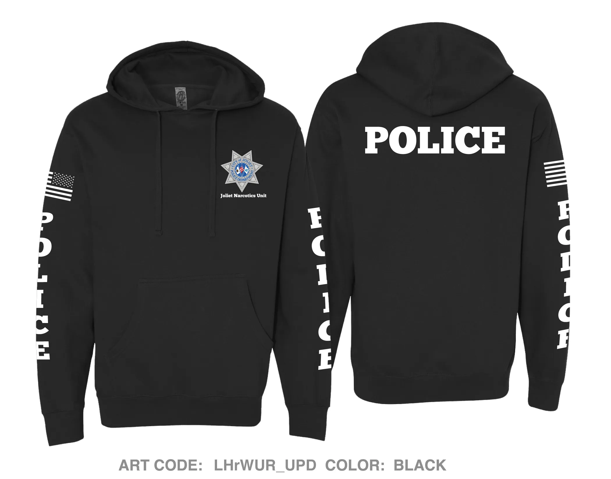 Joliet Police Department Comfort Unisex Hooded Sweatshirt - LHrWUR_UPD