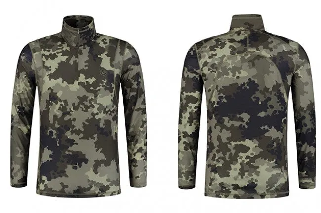 Korda Kool Quick Dry LS Zip Neck Kamo L