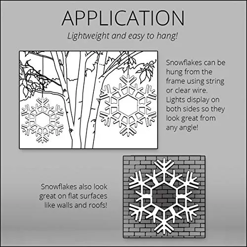 Kringle Traditions 20" Folding Warm White Snowflake Decoration LED Snowflake Lights Large Snowflake Decorations Outdoor Lighted Snowflake (20" Warm White Snowflake)
