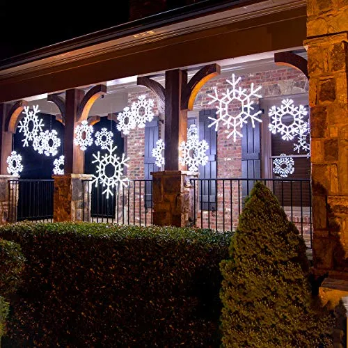 Kringle Traditions 20" Folding Warm White Snowflake Decoration LED Snowflake Lights Large Snowflake Decorations Outdoor Lighted Snowflake (20" Warm White Snowflake)