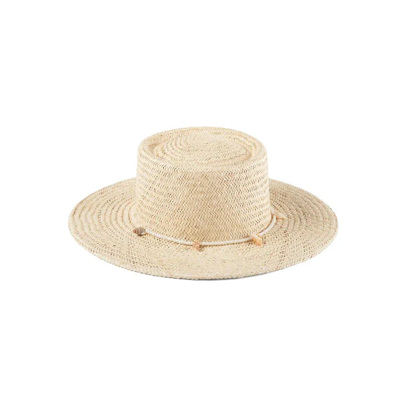 Lack of Color Seashell Boater Hat Natural