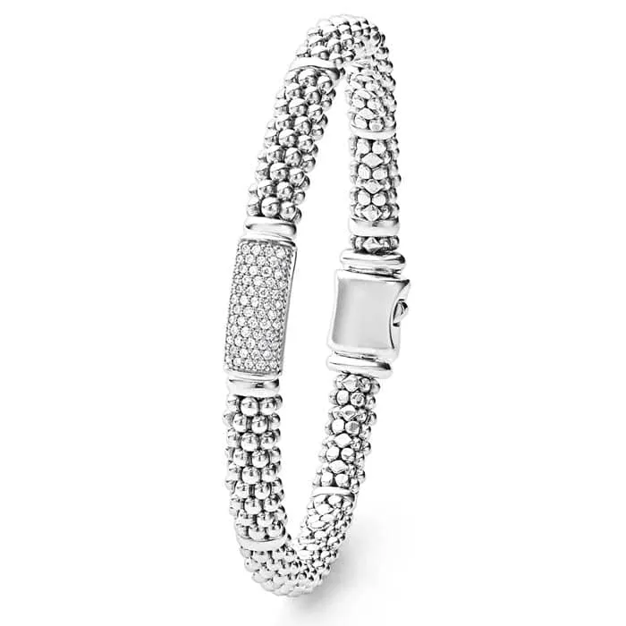 LAGOS Caviar Pavé Diamond Bracelet in Sterling Silver