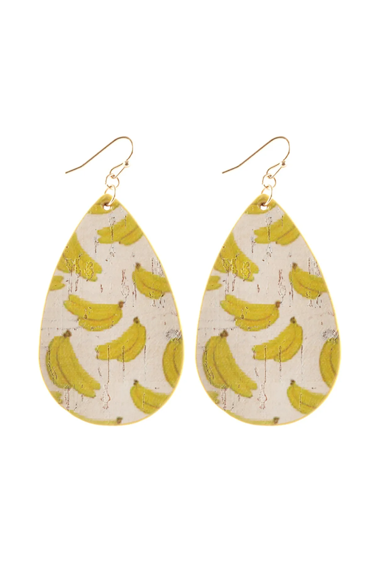 LEATHER FRUIT FISH HOOK TEAR DROP EARRING