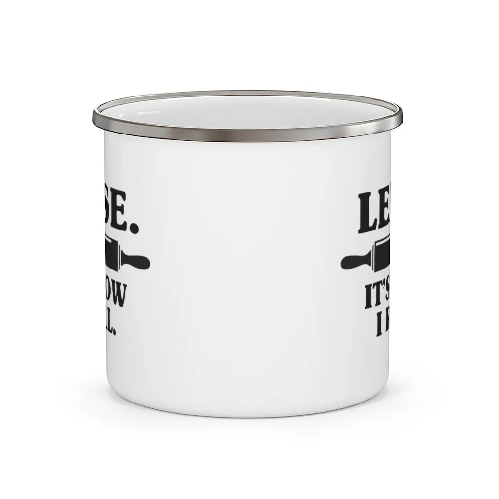 Lefse It's How I Roll Enamel Camping Mug