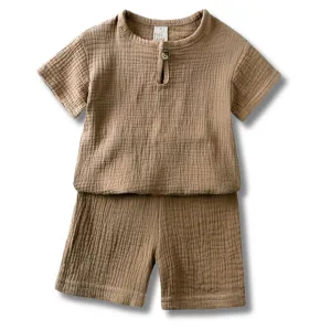 Linen Short Set - Tan