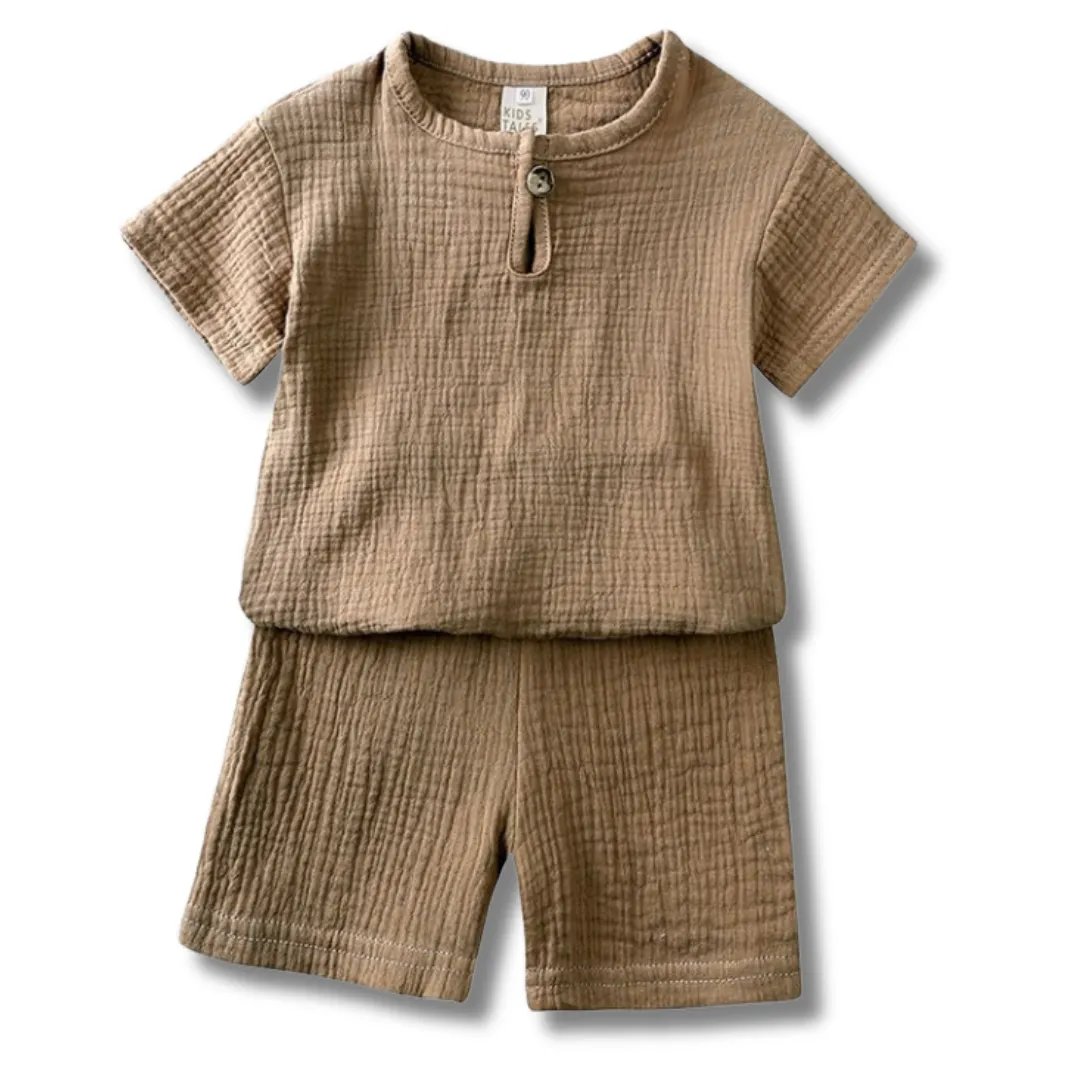 Linen Short Set - Tan