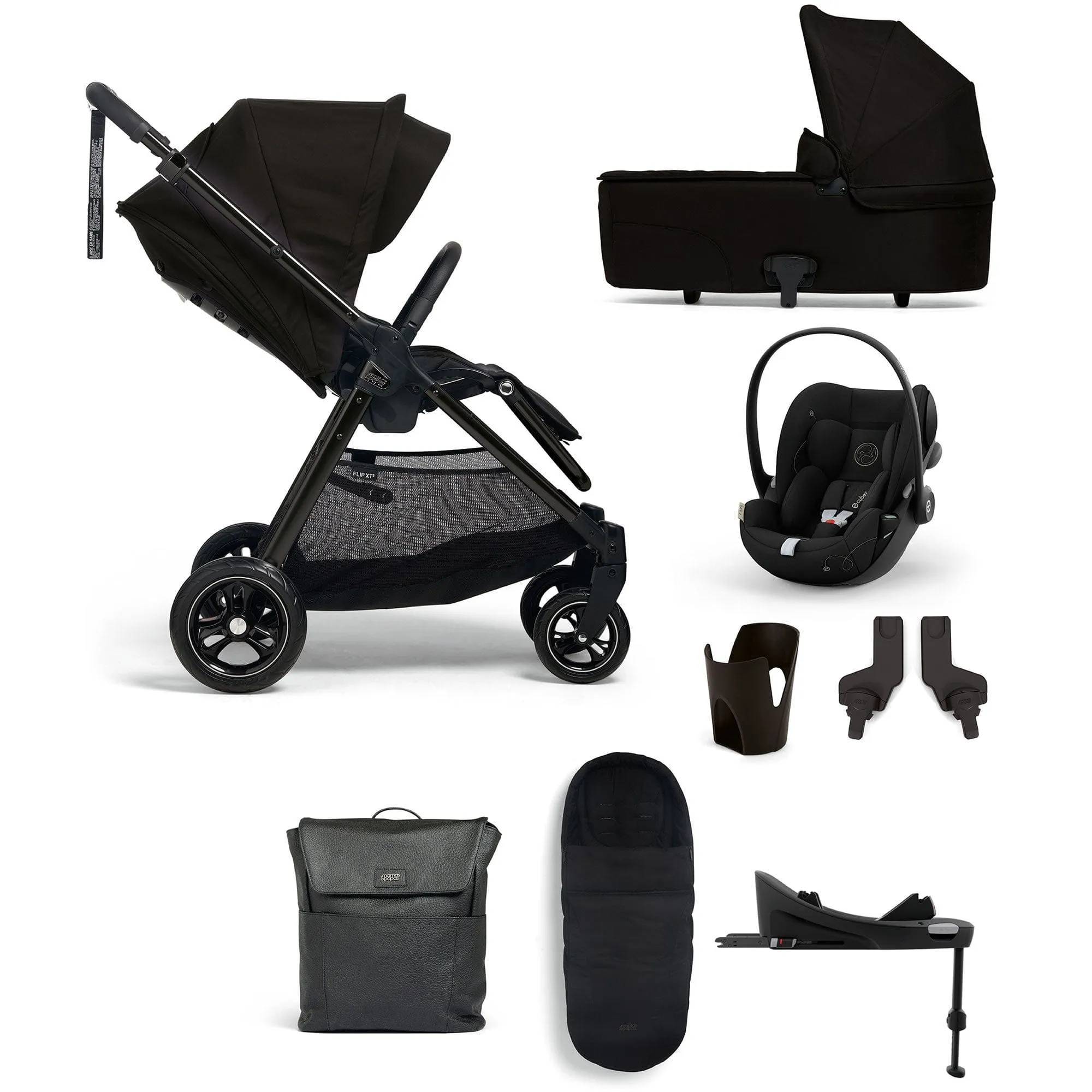 Mamas & Papas Flip XT³ 8 Piece Essentials Bundle with Car Seat in Ink