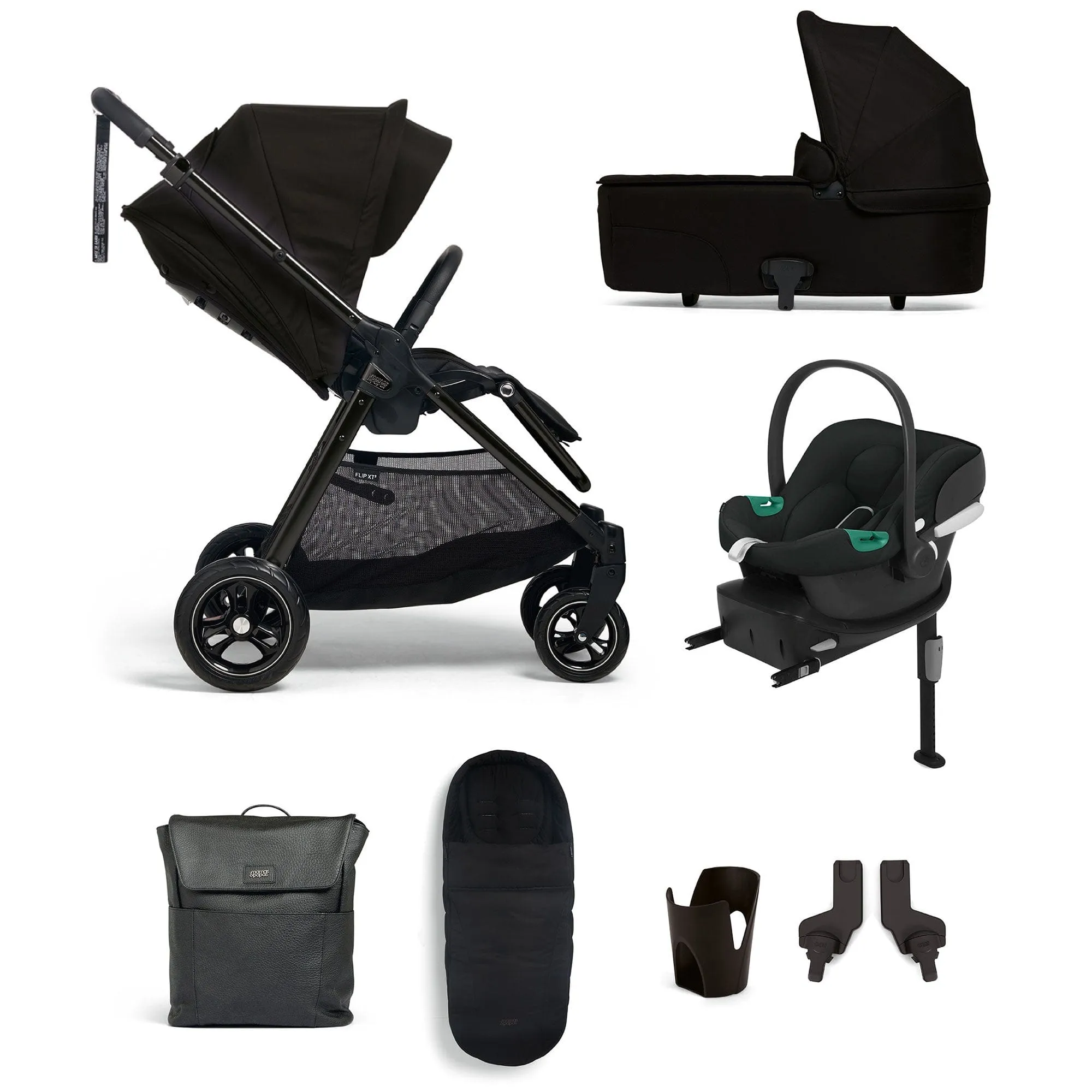 Mamas & Papas Flip XT³ 8 Piece Essentials Bundle with Car Seat in Ink