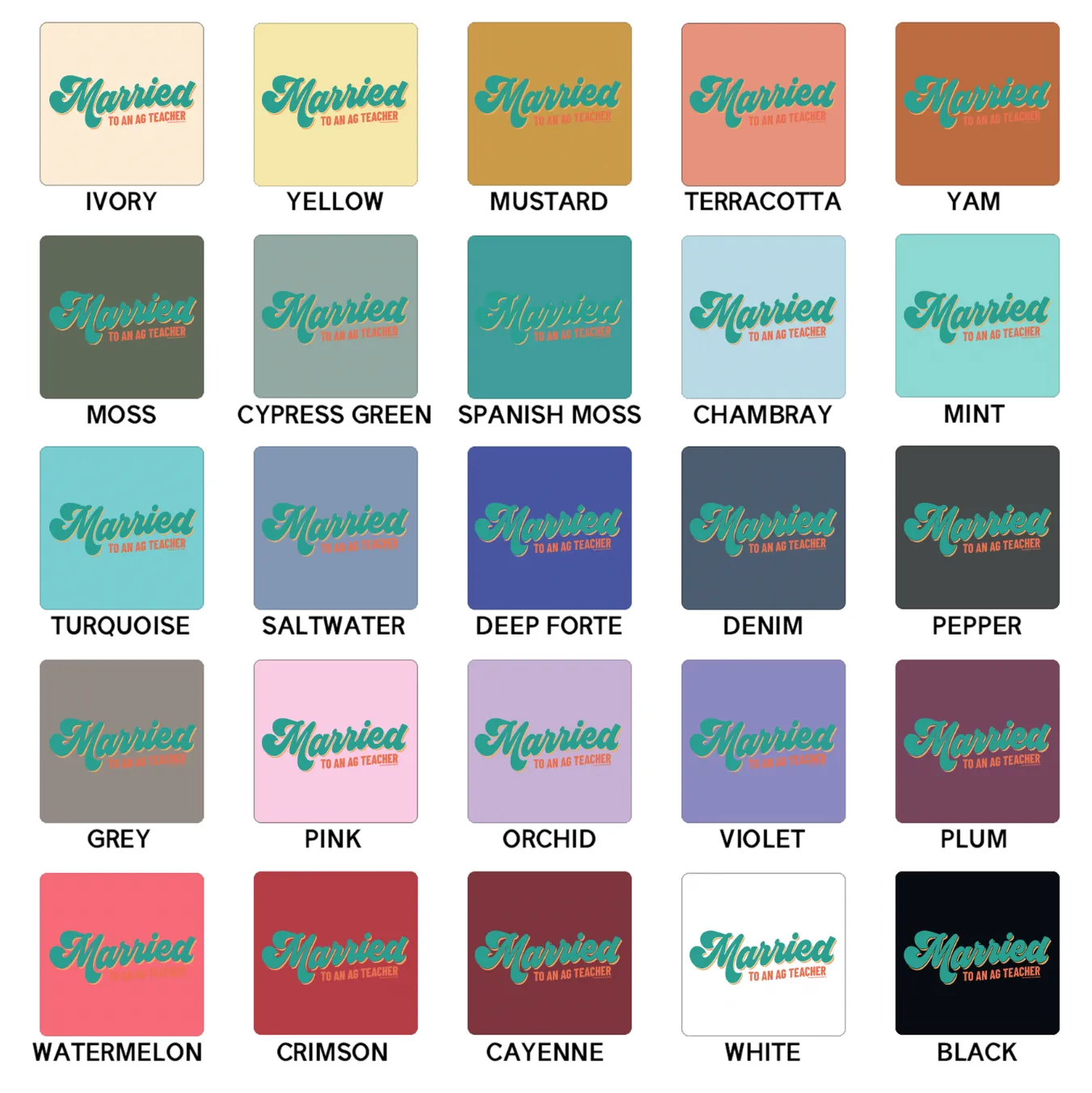 Married To An Ag Teacher ComfortWash/ComfortColor T-Shirt (S-4XL) - Multiple Colors!