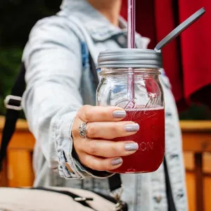 Mason Jar Flip Lid (Silver)