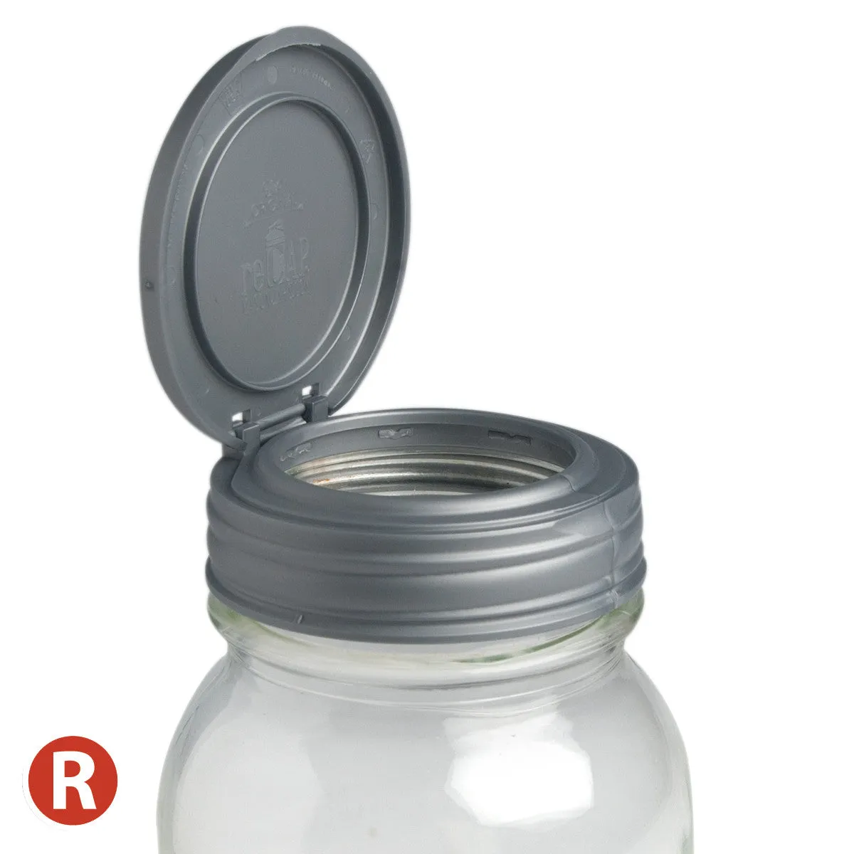 Mason Jar Flip Lid (Silver)
