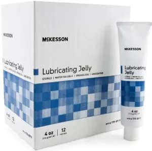 McKesson sterile Lubricating jelly lubricant 4 oz tubes box of 12 water based