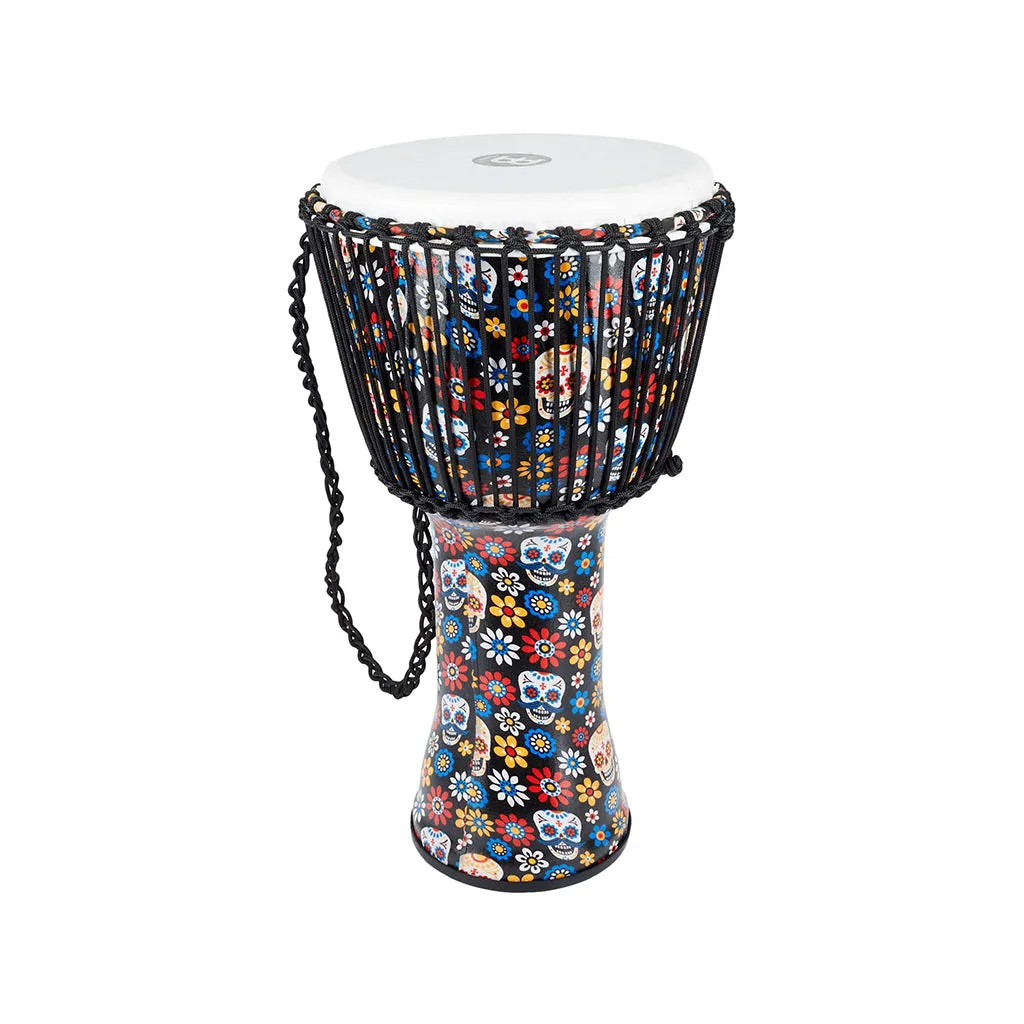 MEINL Percussion PADJ7-L-F 12inch Rope Tuned Travel Series Djembe, Synthetic Head, Day Of The Dead