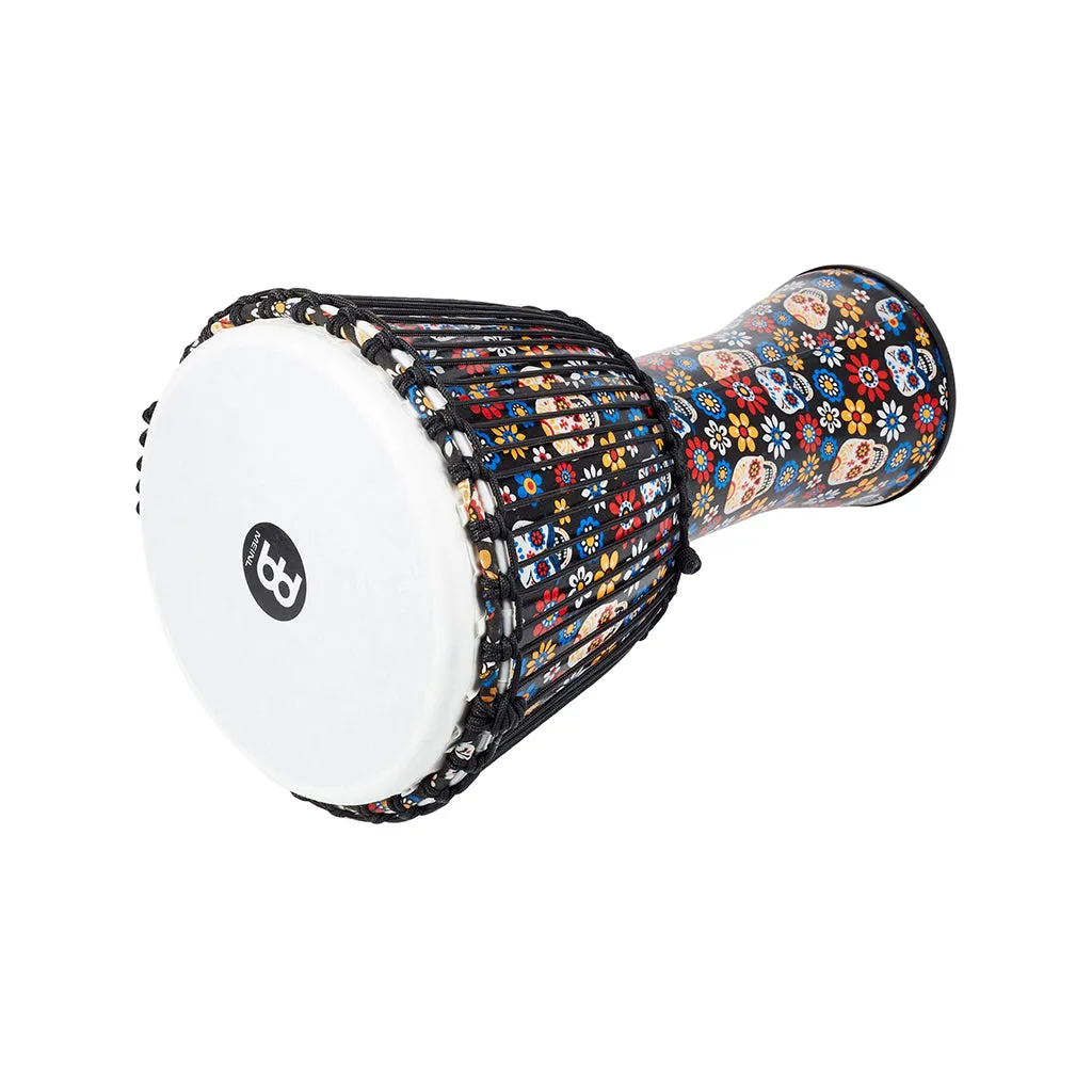 MEINL Percussion PADJ7-L-F 12inch Rope Tuned Travel Series Djembe, Synthetic Head, Day Of The Dead