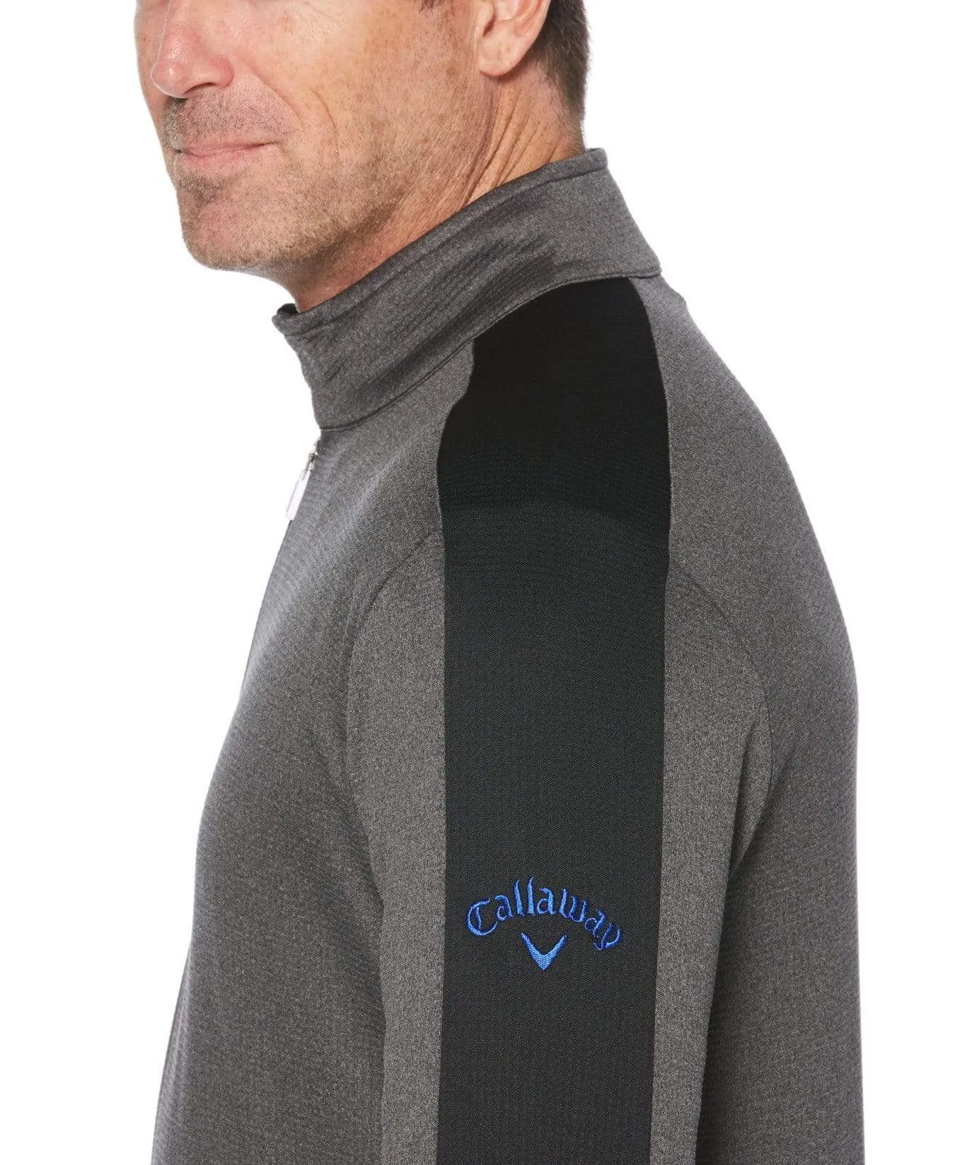 Mens Callaway X Thermal Heathered Waffle Fleece Mid-Layer