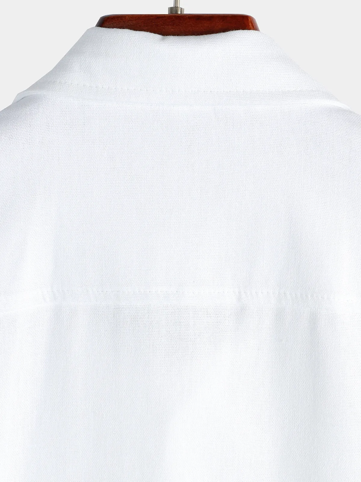 Men's Cotton & Linen Chest Pockets Solid Color Short Sleeve Shirt