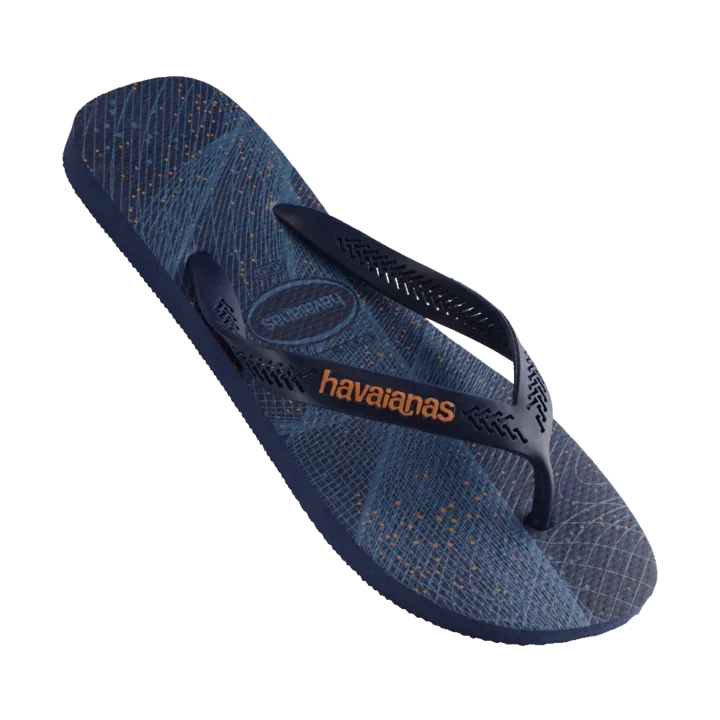 Mens Havaianas Aero Graphic Thongs - Blue/Navy