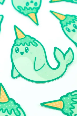 Mint Narwhal Ice Cream Sticker