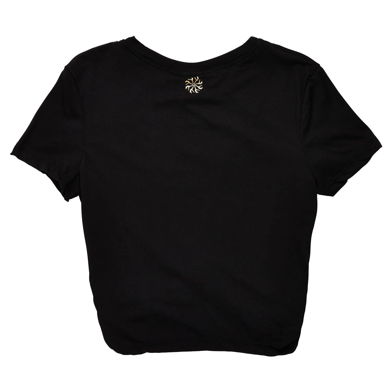 Mock-Tie Crop Tee with 'Dance Queen' Print
