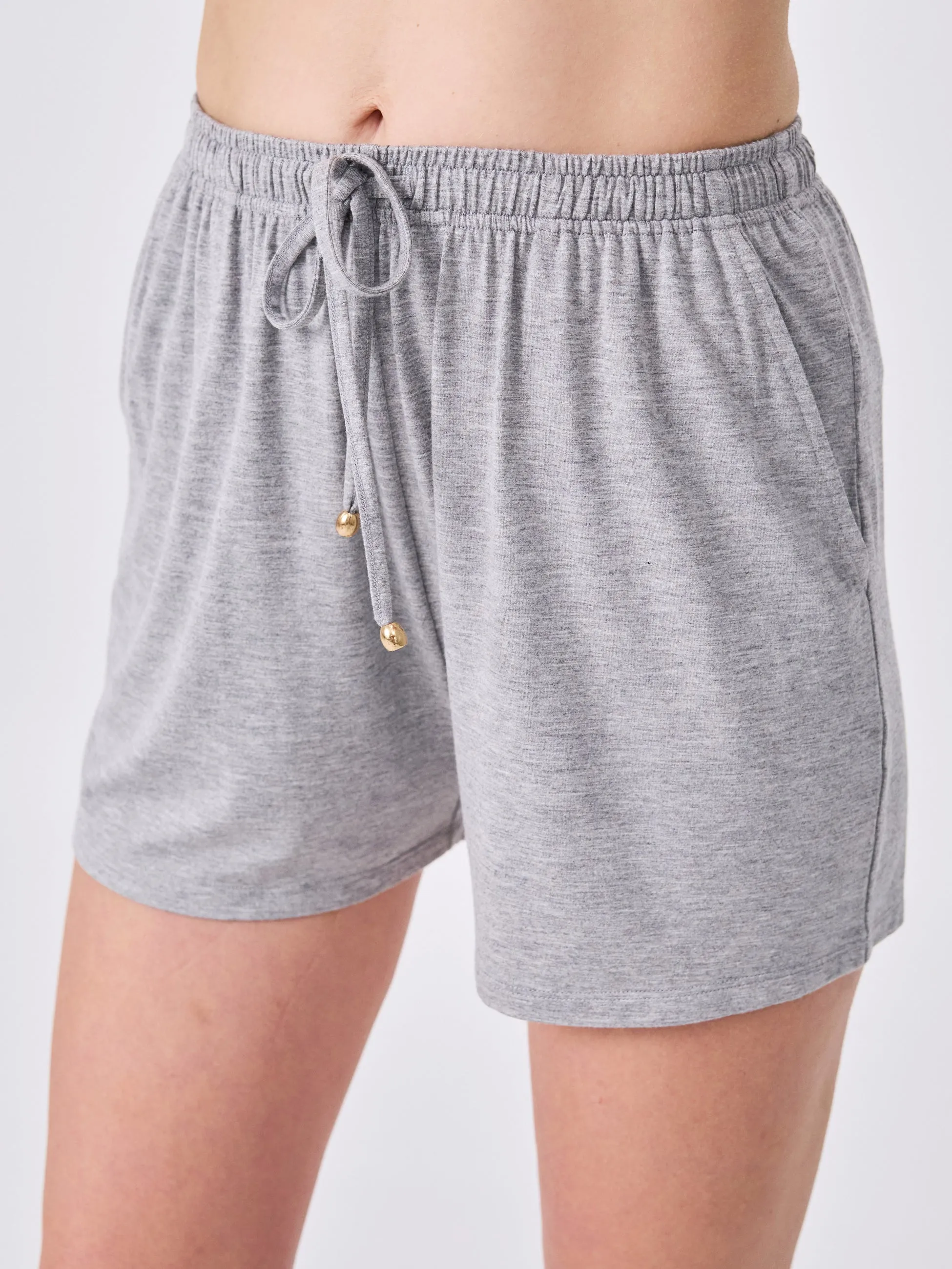 Modal Easy Drawcord Shorts - Melange Grey