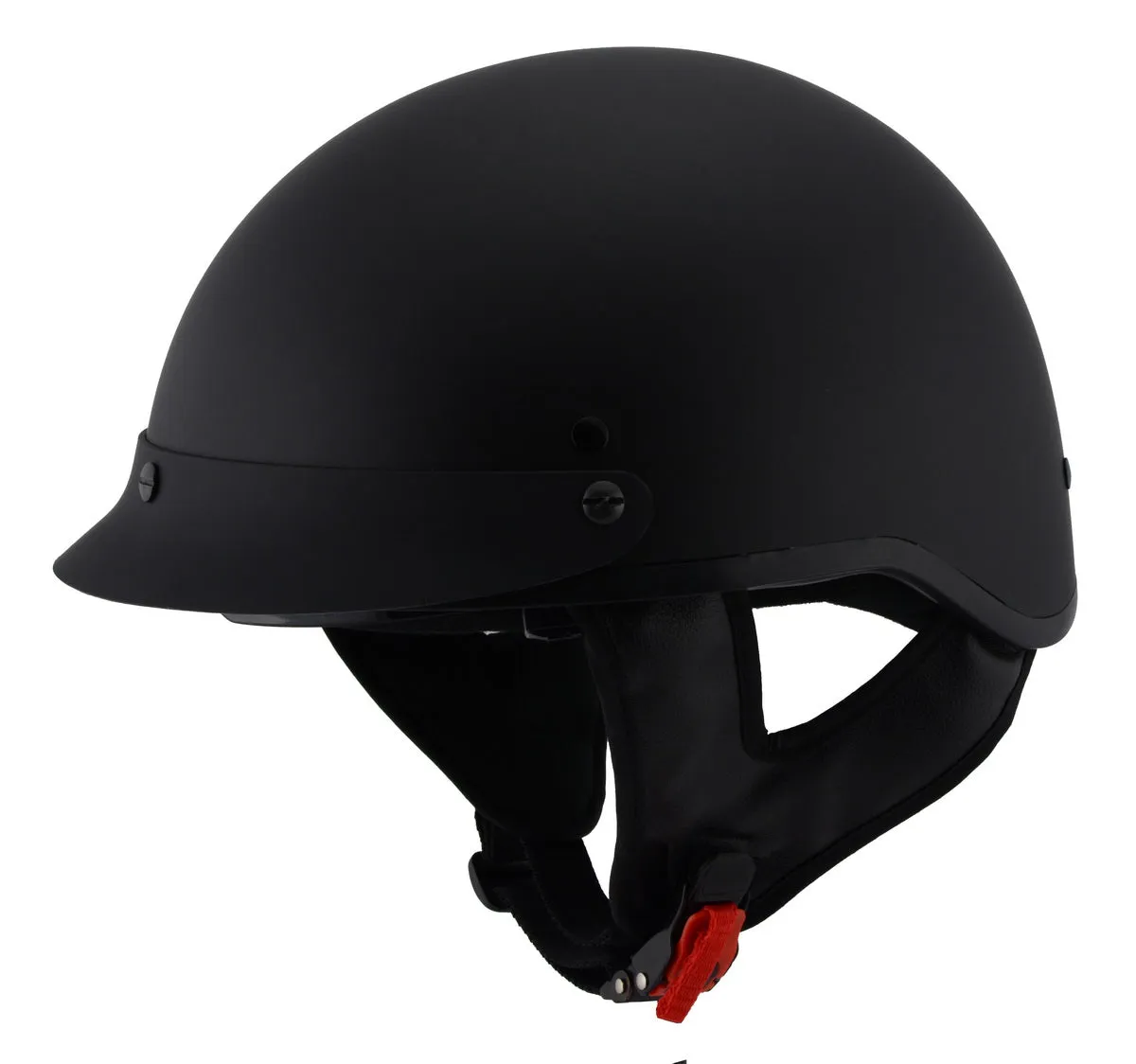 MPH9720DOT Dot Approved 'Momentum' Matte Black Half Motorcycle Helmet for Men and Women Biker w/ Drop Down Tinted Visor
