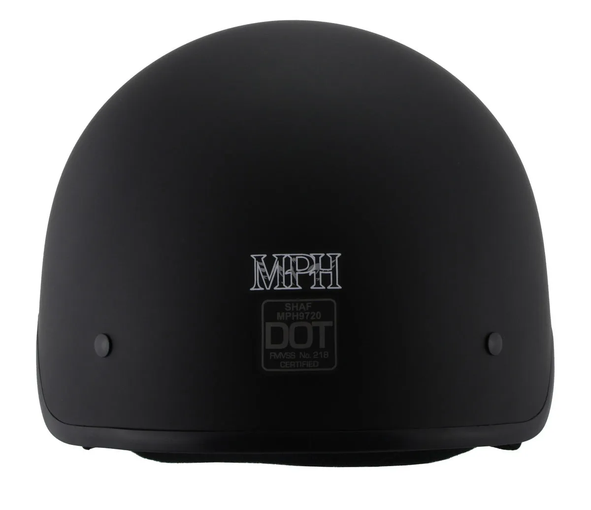 MPH9720DOT Dot Approved 'Momentum' Matte Black Half Motorcycle Helmet for Men and Women Biker w/ Drop Down Tinted Visor