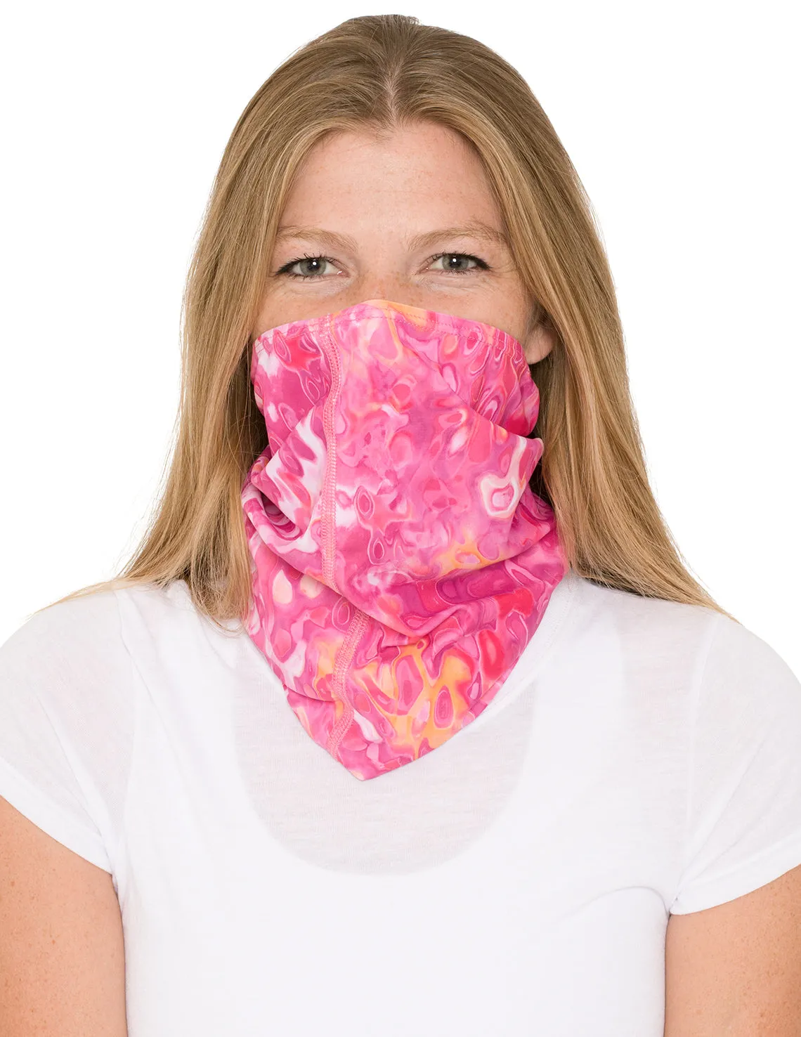 Neck Gaiter | Bandana, Balaclava, Headband | UPF 50  Sun Protection | White