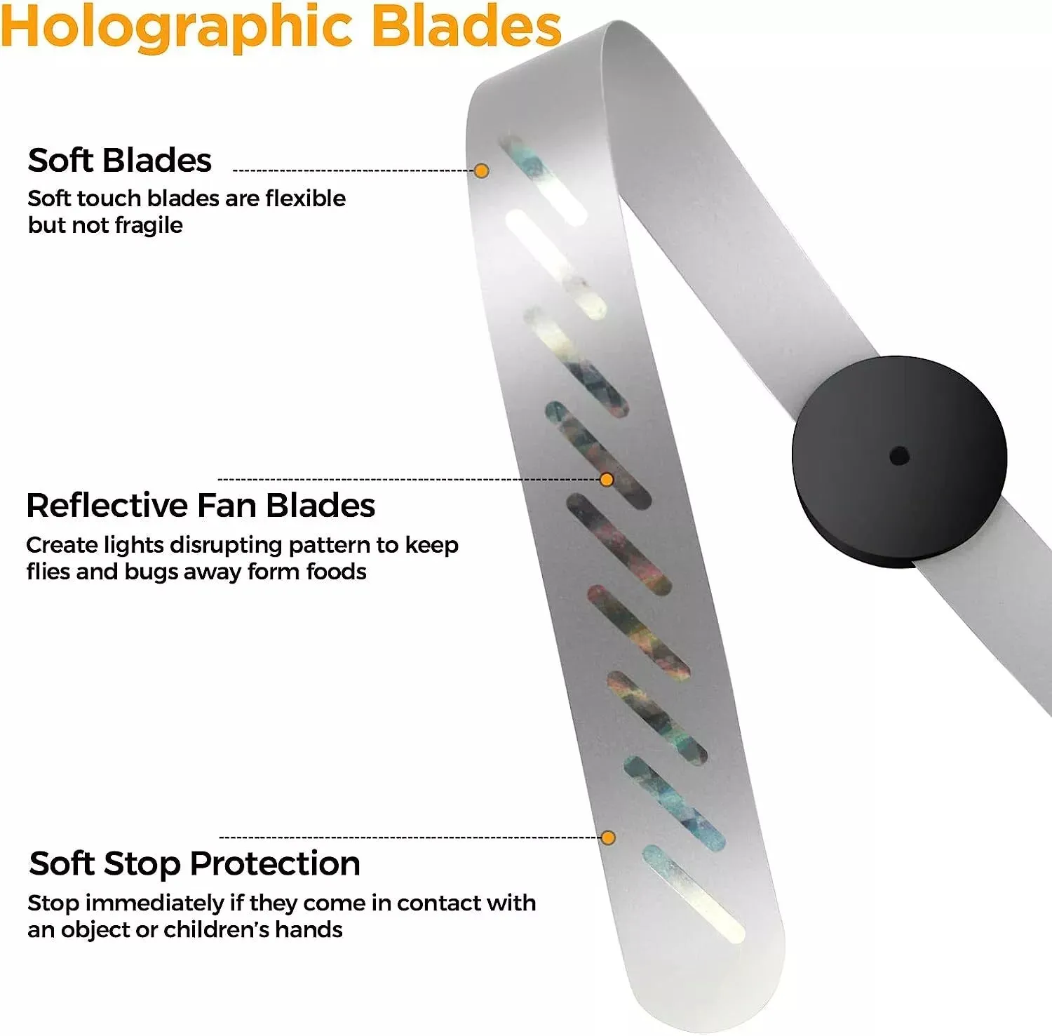 NEW Battery Operated Retractable Fly Repellent Bug Fan! Utilizes the power of air circulation to repel flies, mosquitoes, and other flying insects without harsh chemicals