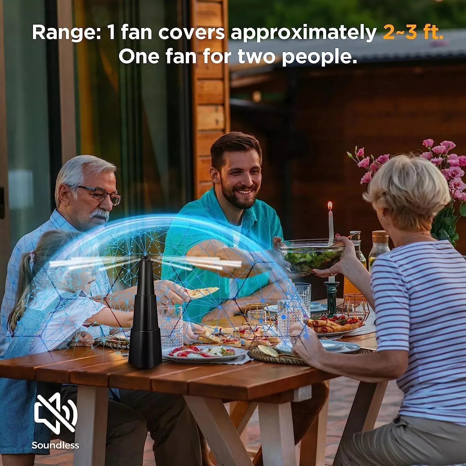 NEW Battery Operated Retractable Fly Repellent Bug Fan! Utilizes the power of air circulation to repel flies, mosquitoes, and other flying insects without harsh chemicals