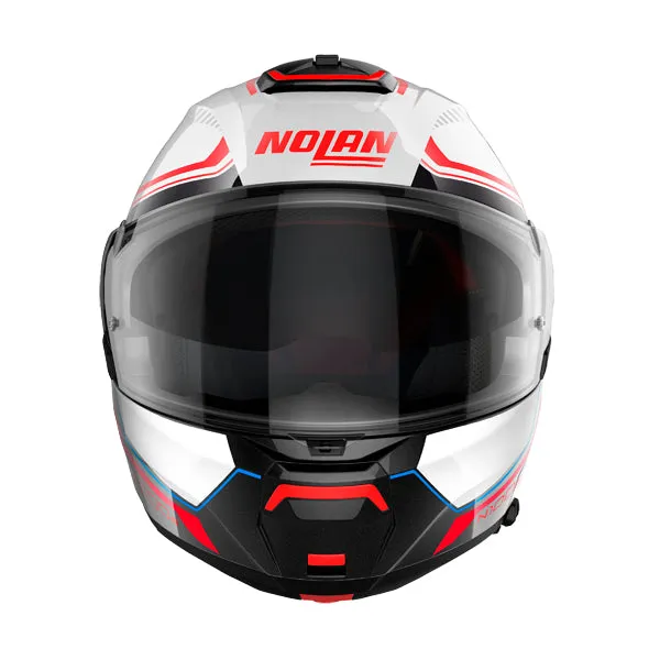 Nolan N100-6 N-Com Flip Face Helmet - white/blue/red