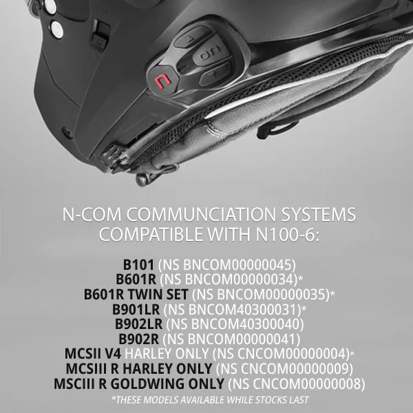 Nolan N100-6 N-Com Flip Face Helmet - white/blue/red