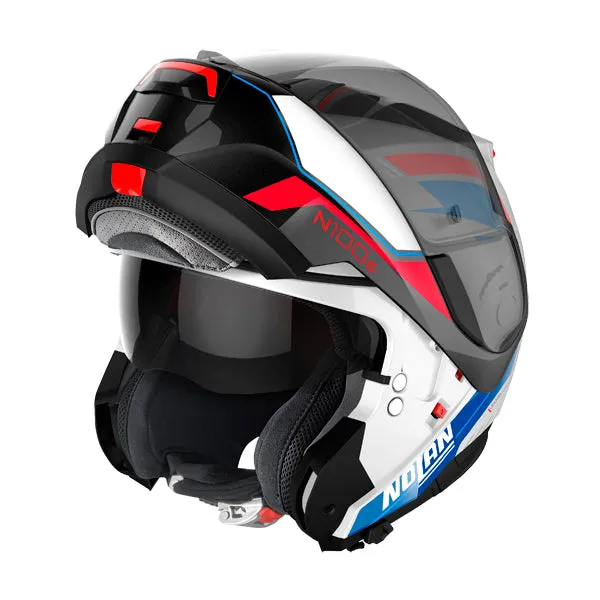 Nolan N100-6 N-Com Flip Face Helmet - white/blue/red