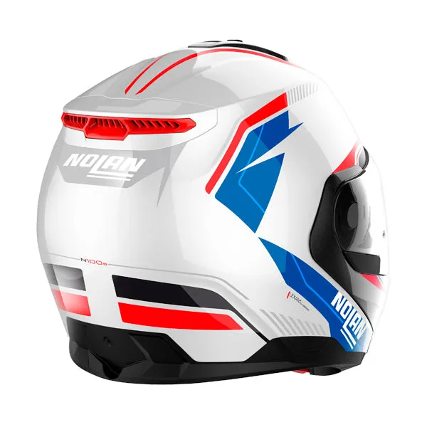 Nolan N100-6 N-Com Flip Face Helmet - white/blue/red
